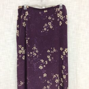 Sag Harbor XL Purple and Tan Floral Skirt
